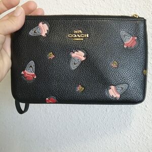 Coach Sharky Large Christmas sweater wristlet